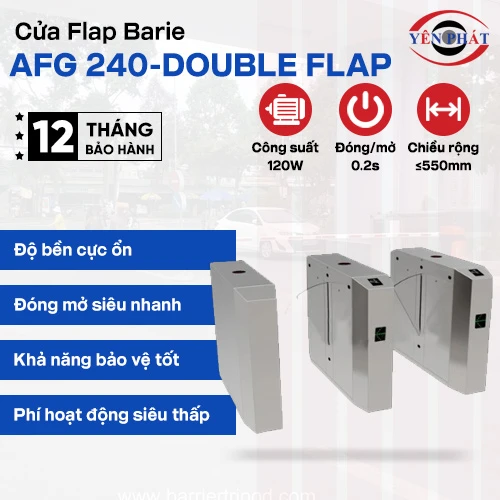 Cửa Flap Barie tự động cửa kính cường lực AFG 240-Double Flap 2