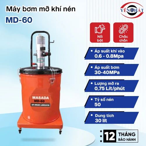 Máy bơm mỡ khí nén MD-60 2