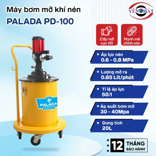 Máy bơm mỡ khí nén chính hãng Palada PD-100 2