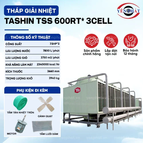 Tháp giải nhiệt TASHIN TSS 600RT* 3cell 2