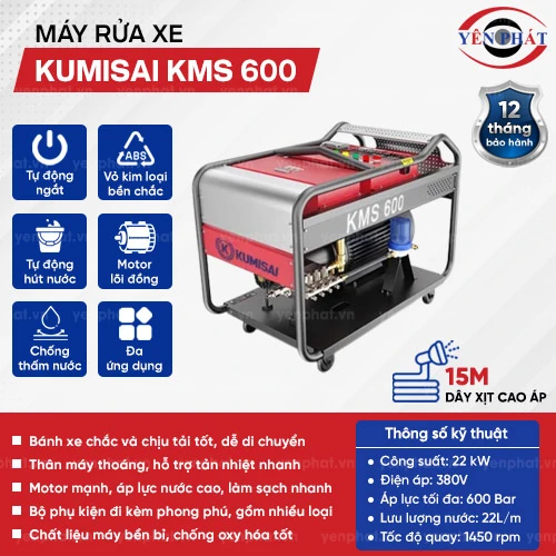 Máy rửa xe công suất lớn Kumisai KMS 600 2