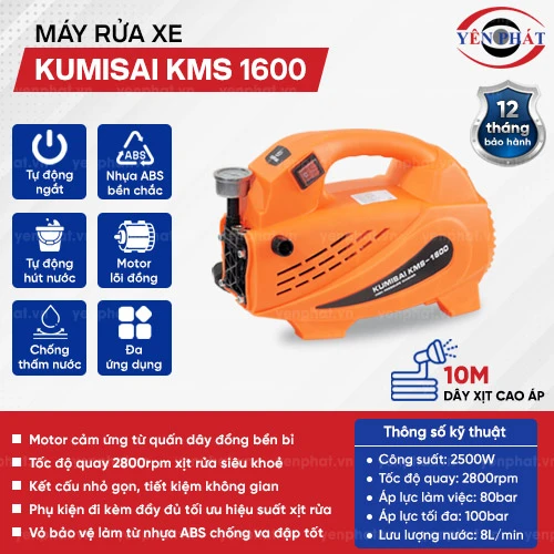 Máy rửa xe gia đình Kumisai KMS 1600 2