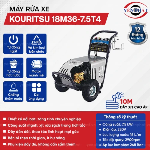 Máy rửa xe cao áp Kouritsu 18M36-7.5T4 2