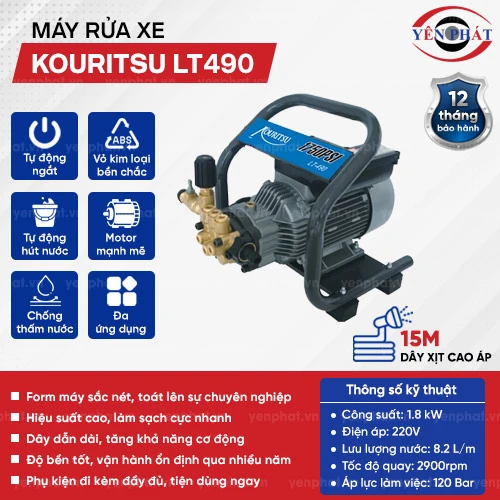 Máy rửa xe cao áp Kouritsu LT490 2