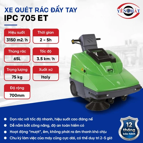 Xe quét rác đường đẩy tay IPC 705 ET 2