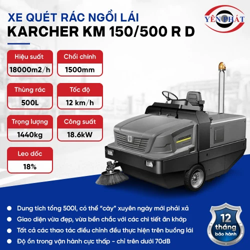 Xe quét rác đường ngồi lái Karcher KM 150/500 R D 2