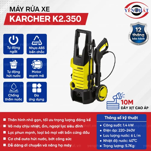 Máy rửa xe chuyên dụng áp lực cao Karcher K2.350 2