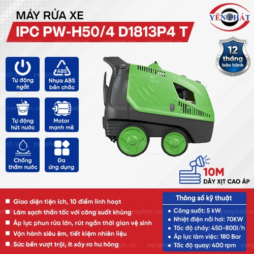 Máy rửa xe nước nóng IPC PW-H50/4 D1813P4 T (4 bánh) 2