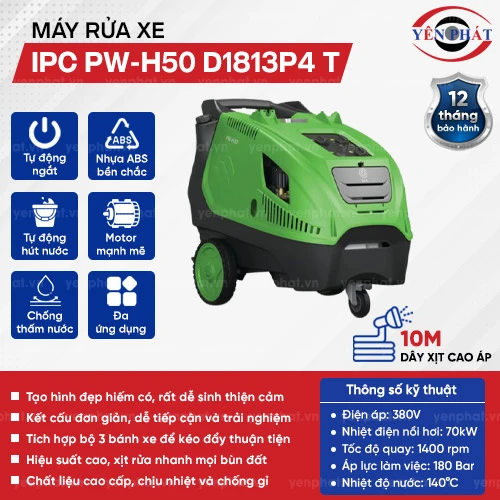 Máy rửa xe nước nóng IPC PW-H50 D1813P4 T (3 bánh) 2