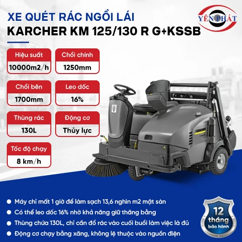 Xe quét rác đường ngồi lái Karcher KM 125/130 R G+KSSB 2
