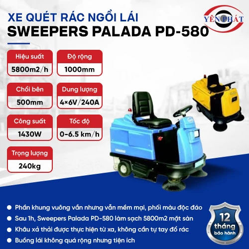 Xe quét rác đường SWEEPERS Palada PD-580 2