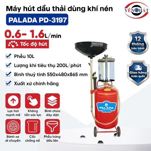 Máy hút dầu thải dùng khí nén Palada PD-3197 2