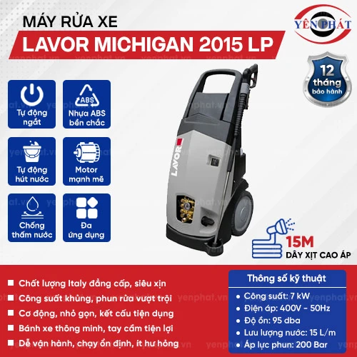 Máy xịt rửa xe ô tô áp lực cao Lavor Michigan 2015 LP 2