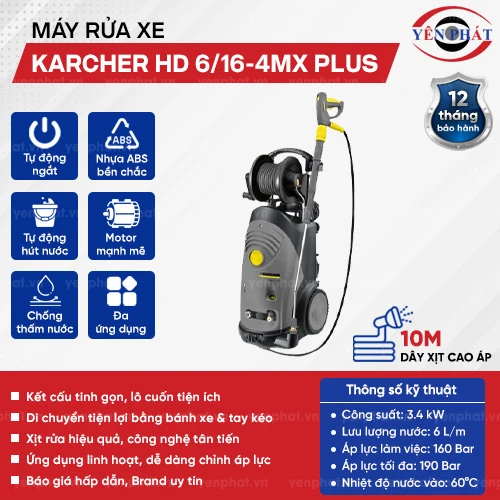 Máy phun rửa xe áp lực cao Karcher HD 6/16-4MX Plus 2