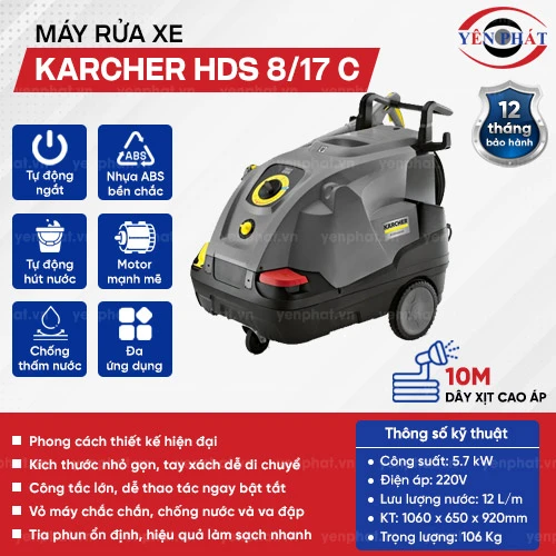 Máy rửa xe áp lực cao nước nóng karcher HDS 8/17 C 2