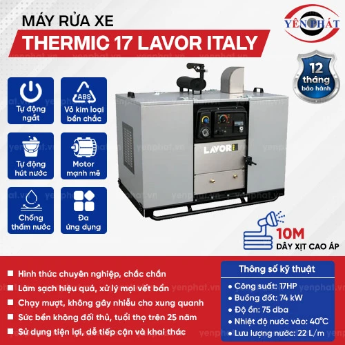 Máy xịt rửa xe áp lực cao Thermic 17 Lavor Italy 2