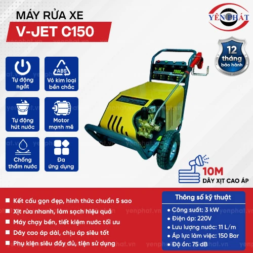Máy rửa xe ô tô cao áp V-Jet C150 2