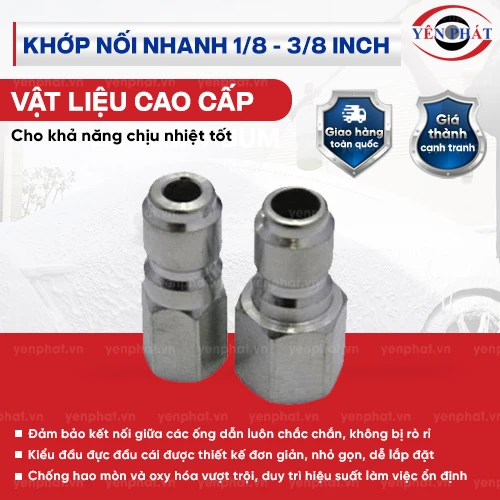 Khớp nối nhanh 1/8 - 3/8 inch kiểu đầu đực đầu cái 2