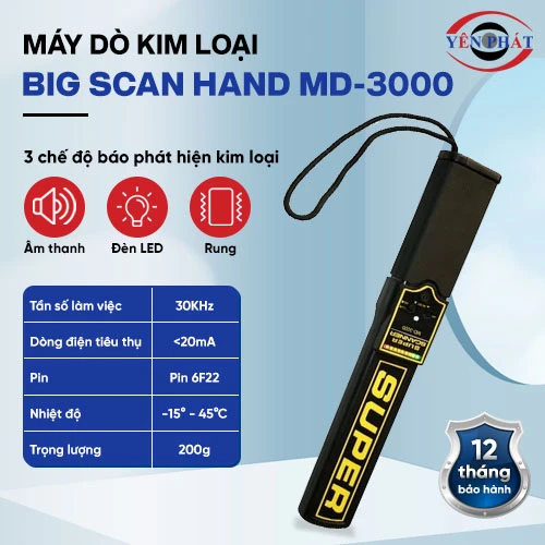 Máy dò kim loại Big Scan Hand MD-3000 2
