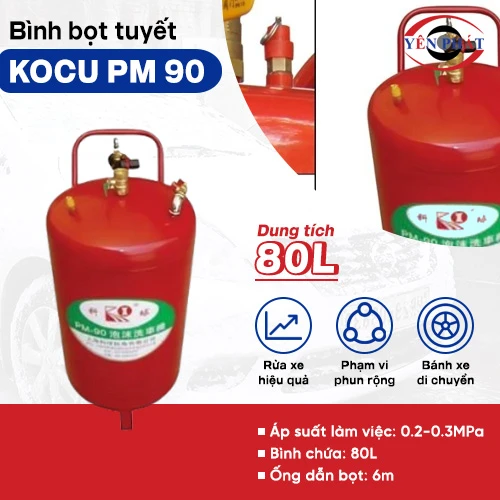 Bình bọt tuyết rửa xe sơn tĩnh điện Kocu PM 90 2