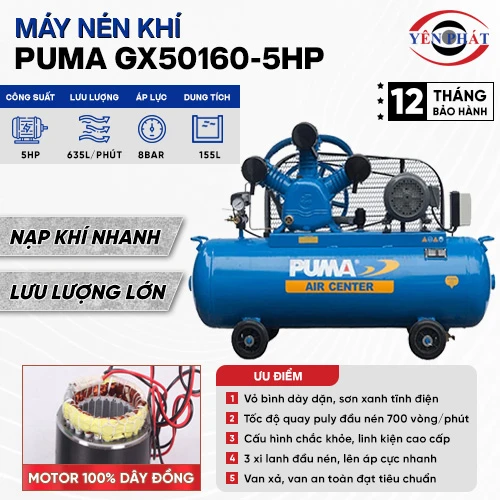 Máy nén khí Puma GX50160-5HP 2