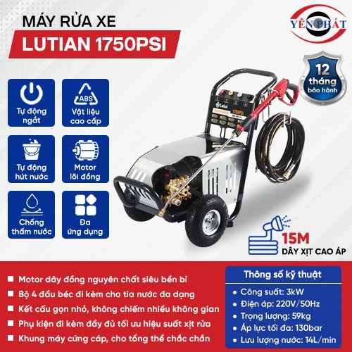 Máy Rửa Xe Lutian 1750psi 2