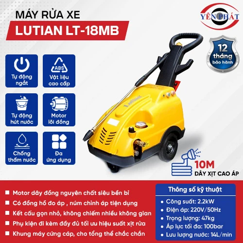 Máy rửa xe nhập khẩu cao áp LUTIAN LT-18MB 2