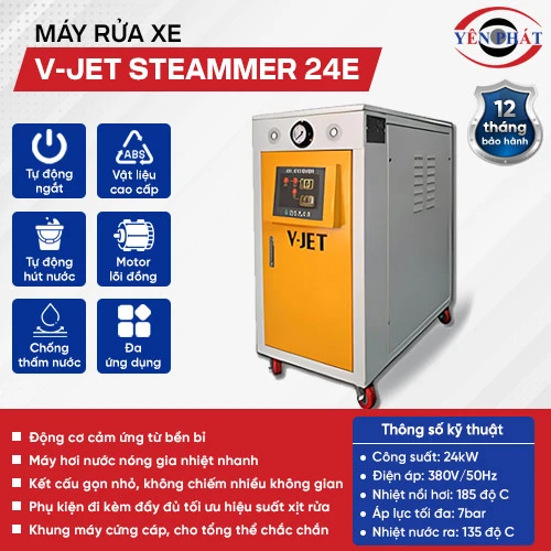 Máy rửa xe ô tô nước nóng V-JET Steammer 24E 2