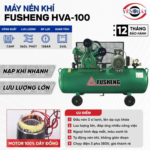 Máy nén khí piston cao áp Fusheng HVA-100 2