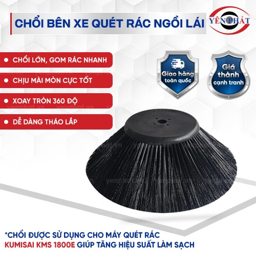 Chổi bên xe quét rác ngồi lái Kumisai KMS 1800E 2