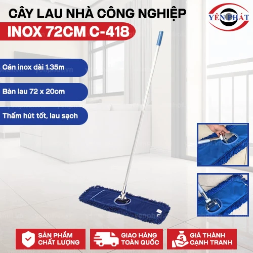 Cây lau nhà công nghiệp inox 72cm C-418 2