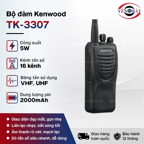 Bộ đàm cầm tay Kenwood TK-3307 (UHF) 2