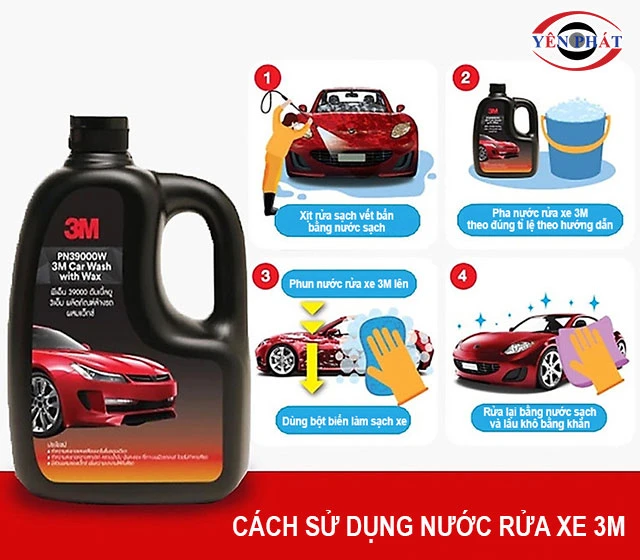 cách sử dụng nước rửa xe 3M