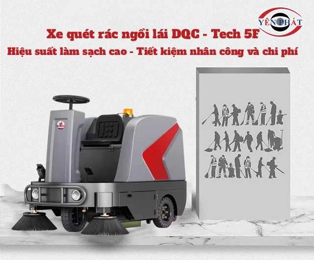 xe quét rác ngồi lái DQC - Tech 5F tiết kiệm chi phí