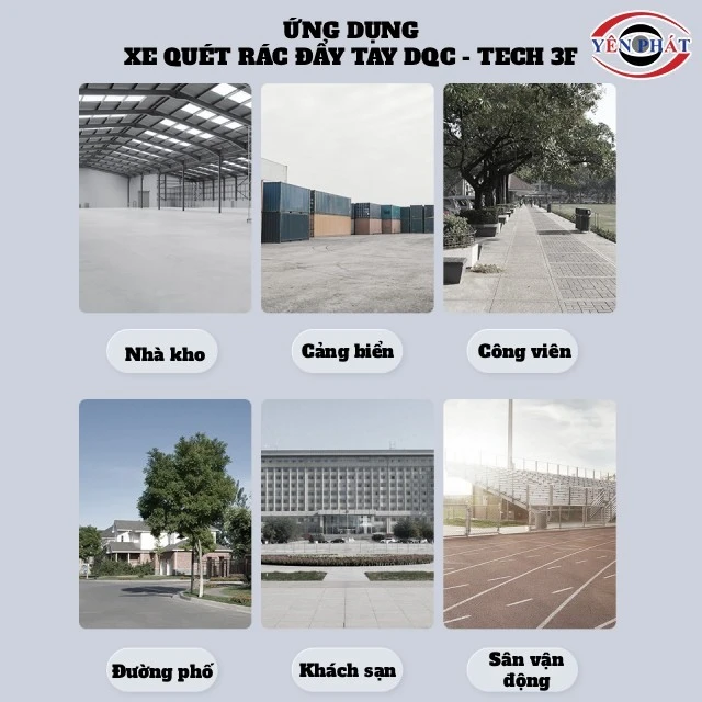 ứng dụng của Xe quét rác đẩy tay DQC - Tech 3F