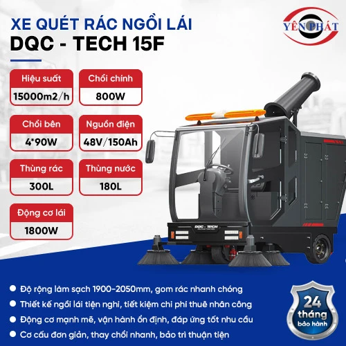 Xe quét rác ngồi lái DQC - Tech 15F 2