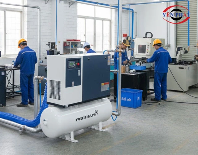 máy nén khí trục vít Pegasus TM-15A cho khu công nghiệp nhỏ