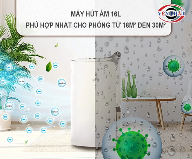 máy hút ẩm 16L hút ẩm nhanh