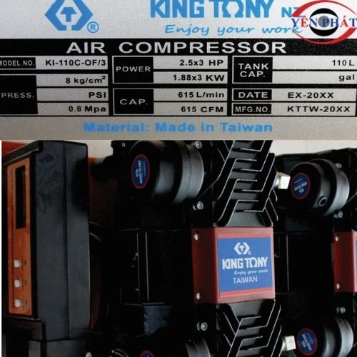Máy nén khí không dầu giảm âm Kingtony KI-110C/F-3 6