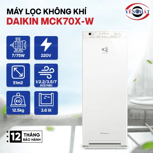 Máy lọc không khí tạo ẩm Daikin MCK70X-W 2