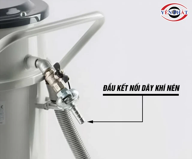 đầu vào khí nén máy hút bụi chống cháy nổ dùng khí nén Delfin 802 WD AIREX 1/3D