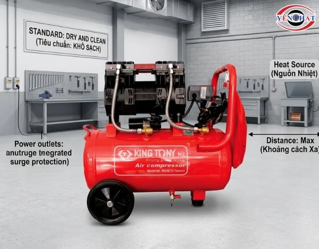 Lưu ý khi lắp đặt máy nén khí Kingtony KI-50C/F-1