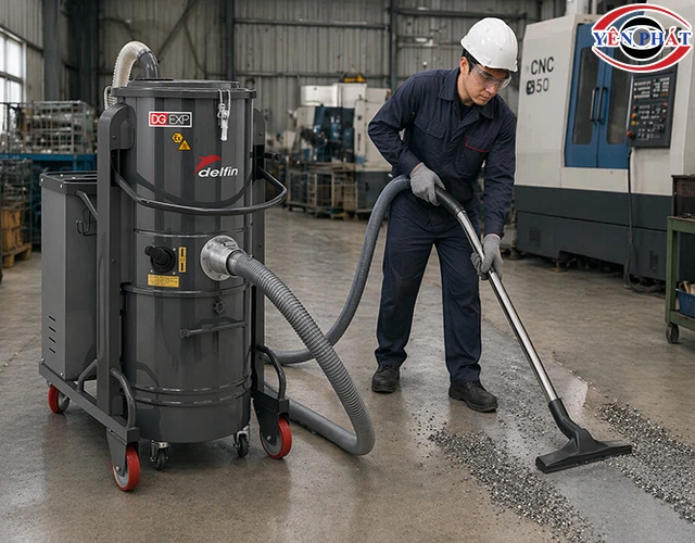 sức hút máy hút bụi công nghiệp chống cháy nổ Delfin DG50 EXP Z22