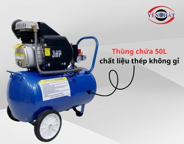 Máy nén khí đầu liền Kingtony KTC-50 có dung tích chứa tối đa là 50L