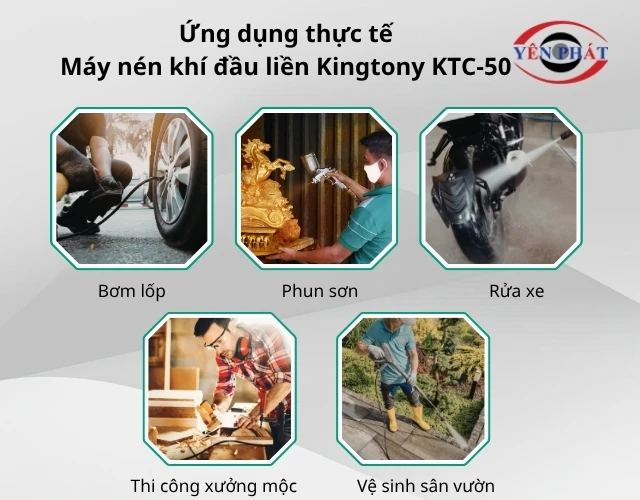 Ứng dụng của máy nén khí Kingtony KTC-50