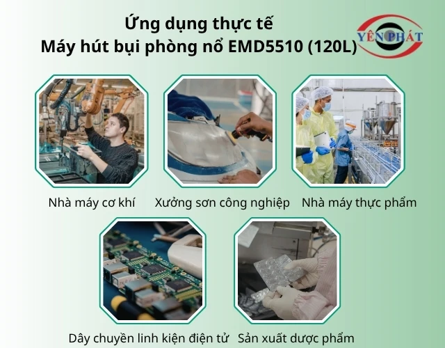 Ứng dụng phổ biến của máy hút bụi công nghiệp EMD5510