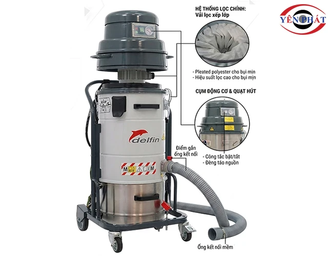 chi tiết cấu tạo Máy hút bụi chống cháy nổ Delfin MTL201 1/3D