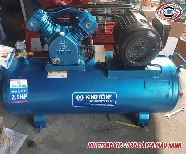 máy nén khí dây đai KingTony KTC-103V màu xanh