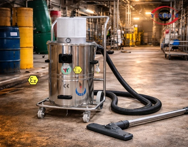 Máy hút bụi AX2060E 60L sở hữu nhiều đặc điểm tối ưu cho môi trường dễ cháy nổ