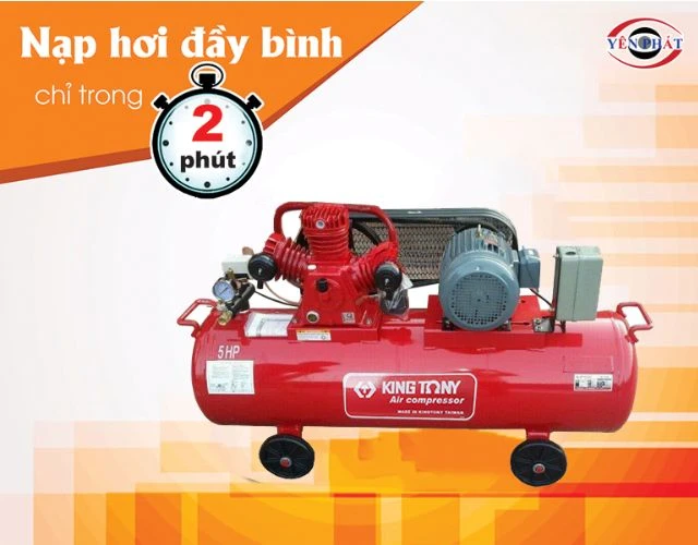 máy khí nén dây đai KingTony KTC-150W nạp hơi nhanh